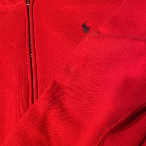 red sweater, polo, large, soft - Picture 4 of 6